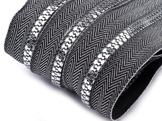 Fermeture au mètre argent ou or 5 mm