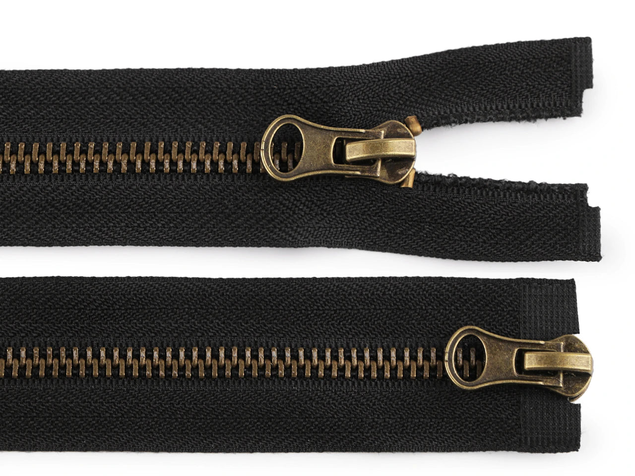 Fermeture marron métal détachable double curseurs de 70 cm à 90 cm