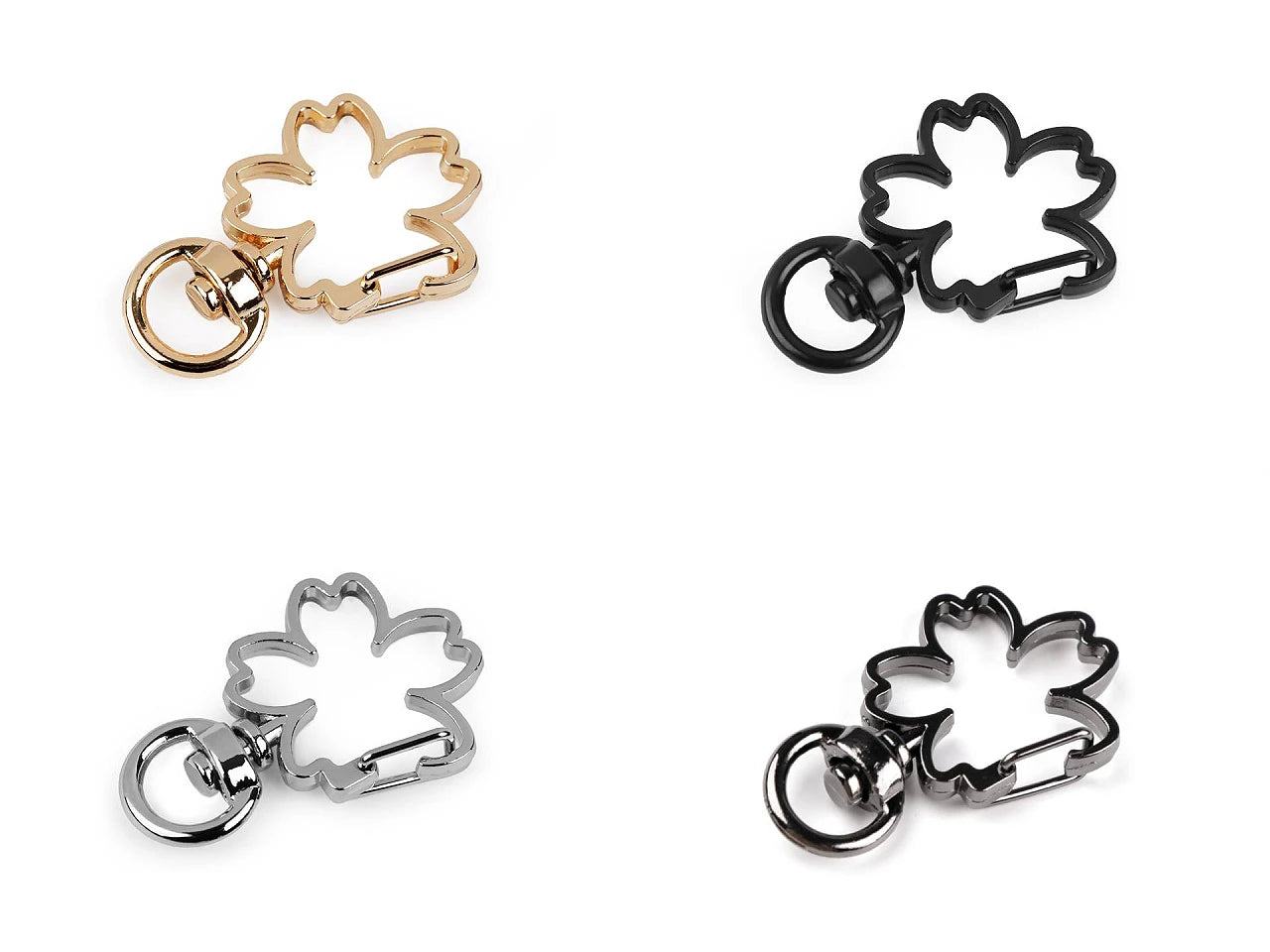 Mousqueton fantaisie forme trèfle