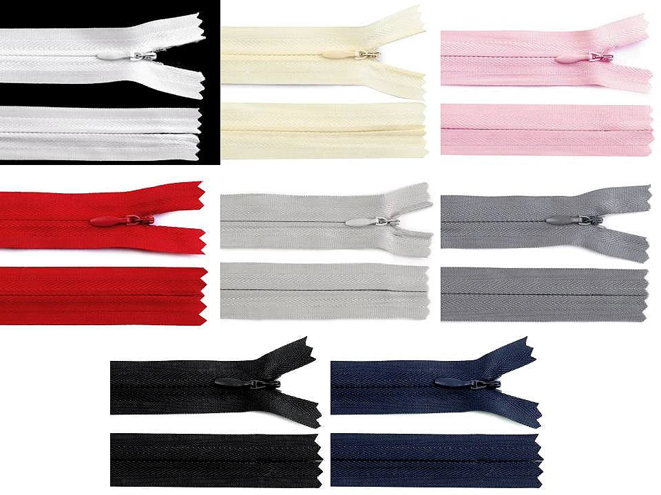 Fermeture à glissière invisible du 30 au 60 cm