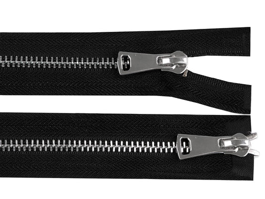 Fermeture métal détachable double curseurs de 50 cm à 90 cm